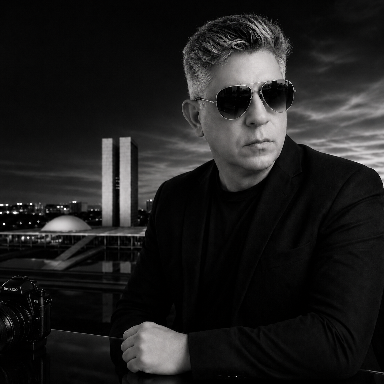 Rodrigo Gimenes, fotógrafo, em retrato de estúdio